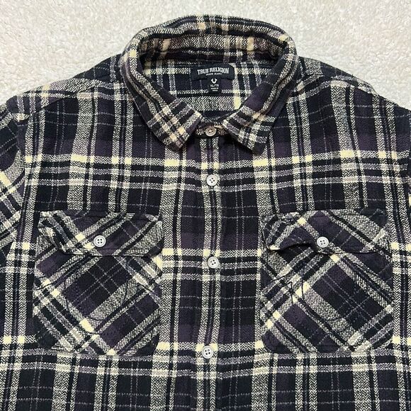 True Religion Workwear Plaid Flannel Shirt Men’s Size XL - Picture 2 of 10